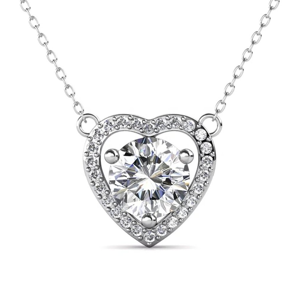 Certified 1ct. t.w. Diamond Heart Frame Pendant Necklace - Picture 1 of 16